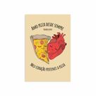 Placa Decorativa MDF Frase Amo pizza desde sempre 30x40cm