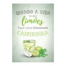 Placa Decorativa MDF Frase Caipirinha 30x40