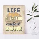 Placa Decorativa MDF Frase Comfort Zone