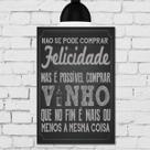 Placa Decorativa MDF Frase Giz Vinho