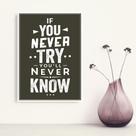 Placa Decorativa MDF Frase Never Know Placa Decorativa MDF Frase Never Know