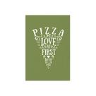 Placa Decorativa MDF Frase Pizza Primeira Mordida 30x40cm