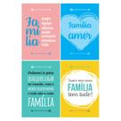 Placa Decorativa MDF Frases de Familia Kit 4un 20x30cm