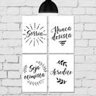 Placa Decorativa MDF Frases Positivas 4un 20x30cm