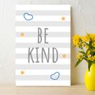 Placa Decorativa MDF Infantil Be Kind Azul 30x40cm