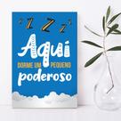 Placa Decorativa MDF Infantil Frase Pequeno Poderoso 30x40