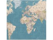 Placa Decorativa MDF Mapa-Múndi 29x29cm
