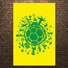 Placa Decorativa MDF País do Futebol Verde Amarela 20x30cm