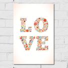 Placa Decorativa MDF para Quarto Amor Love Flores 20x30cm Placa Decorativa MDF para Quarto Amor Love Flores 20x30cm