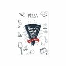 Placa Decorativa MDF Pizza Frase Come Inglês 30x40cm