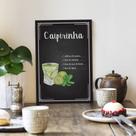 Placa Decorativa MDF Receitas de Drink Caipirinha