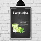 Placa Decorativa MDF Receitas de Drink Caipirinha