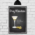 Placa Decorativa MDF Receitas de Drink Dry Martini 30x40