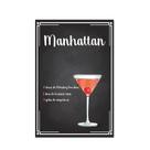 Placa Decorativa MDF Receitas de Drink Manhattan 30x40