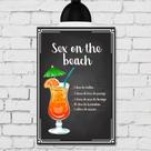 Placa Decorativa MDF Receitas de Drink Sex on the beach Placa Decorativa MDF Receitas de Drink Sex on the beach
