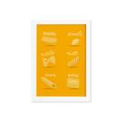 Placa Decorativa MDF Tipos de Massa Amarelo 20x30cm Placa Decorativa MDF Tipos de Massa Amarelo 20x30cm