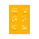 Placa Decorativa MDF Tipos de Massa Amarelo 30x40cm