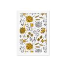 Placa Decorativa MDF Tipos de Massa Branco e Amarelo 20x30cm Placa Decorativa MDF Tipos de Massa Branco e Amarelo 20x30cm