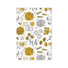 Placa Decorativa MDF Tipos de Massa Branco e Amarelo 30x40cm