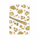 Placa Decorativa MDF Tipos de Massa Laranja e Branco 30x40cm