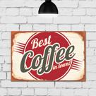 Placa Decorativa MDF Vintage Café Best Coffee 30x40