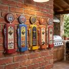 Placa Decorativa Metal Abridor Garrafas Retrô Bomba Gasolina Americana Gourmet Bar Churrasqueira