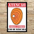 PLACA DECORATIVA OBRIGATORIO USO DE MASCARA - NARUTO - (28x20) cm