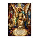 Placa Decorativa Oração Anjo Guarda Estilo Vitral 50x70cm