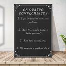 Placa Decorativa Os Quatro Compromissos Alta Qualidade 30x30