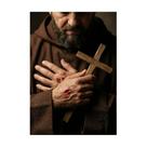 Placa Decorativa Padre Pio Chagas Cruz Católico 30x42cm