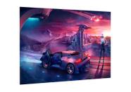 Placa decorativa - paisagem futurista - cyberpunk