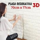 Placa Decorativa Papel de Parede Texturizado Branco 70X77cm