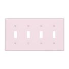 Placa decorativa para interruptor de parede de 4 módulos com alavanca, rosa