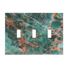Placa decorativa para interruptor Oilbiexn 3 módulos verde esmeralda