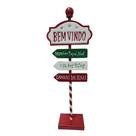Placa decorativa para jardim bem-vindo 16,5cm x 8cm x 46cm