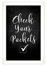 Placa Decorativa para Lavanderia "Check Your Pockets" Arte de Parede para Casa - Inkdotpot Placa Decorativa para Lavanderia "Check Your Pockets" Arte de Parede para Casa - Inkdotpot