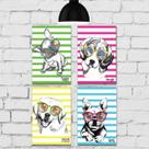 Placa Decorativa para Sala Cachorros MDF Kit 4un 30x40cm