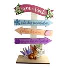 Placa Decorativa Páscoa Madeira 12x4x18cm Jardim dos Sonhos