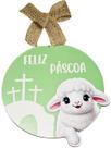 Placa Decorativa Pendurar Mdf Feliz Páscoa Ovelha Decoração