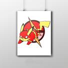 Placa Decorativa Pikachu tema Flash Placa Decorativa Pikachu tema Flash