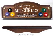 Placa Decorativa Porta-Tacos Sinuca + Suporte - Mitchells 236