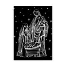 Placa Decorativa Presépio Art Fundo Preto Linhas 30x42cm