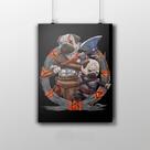 Placa Decorativa Pug of War - God of War temática Placa Decorativa Pug of War - God of War temática