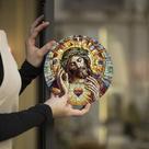 Placa Decorativa Quadro em MDF 20 Cm Sagrado Coração de Jesus - Espessura 3mm