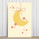 Placa Decorativa Quarto Bebê Lua e Estrelas Amarela 30x40cm Placa Decorativa Quarto Bebê Lua e Estrelas Amarela 30x40cm