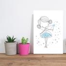 Placa Decorativa Quarto de Menina Fada Azul 20x30cm