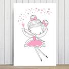 Placa Decorativa Quarto de Menina Fada Rosa 20x30cm