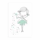 Placa Decorativa Quarto de Menina Fada Verde 30x40cm