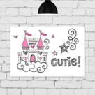 Placa Decorativa Quarto de Menina Princesa Castelo 30x40cm Placa Decorativa Quarto de Menina Princesa Castelo 30x40cm
