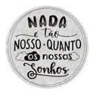 Placa Decorativa Redonda Média 24,5 cm Frase Motivacional Sonhos